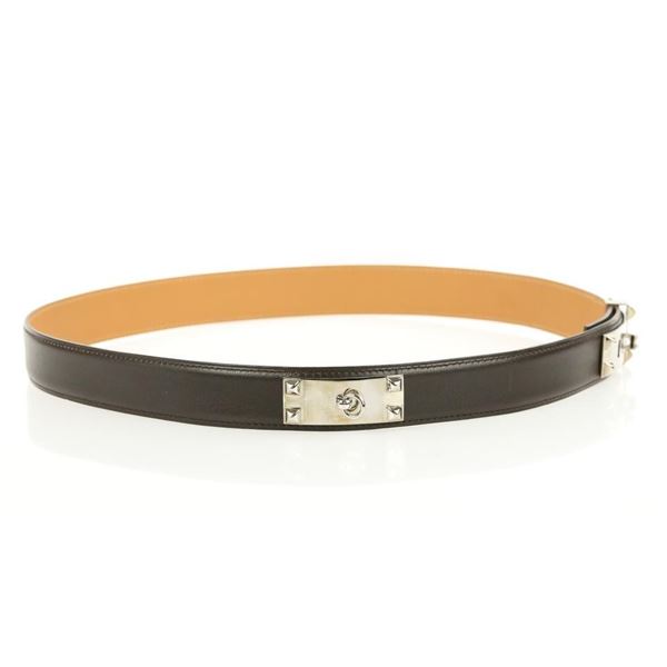 Hermes Brown Collier De Chien Belt