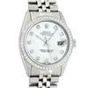 Image 1 : Rolex Mens Stainless Steel Mother Of Pearl Diamond 36MM Datejust Wristwatch
