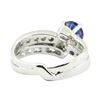 Image 3 : 1.59 ctw Round Brilliant Blue Sapphire And Diamond Ring - 14KT White Gold