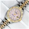 Image 2 : Rolex Ladies 26 2T Pink MOP Baguette 18K YG Diamond Bezel Serviced And Polished
