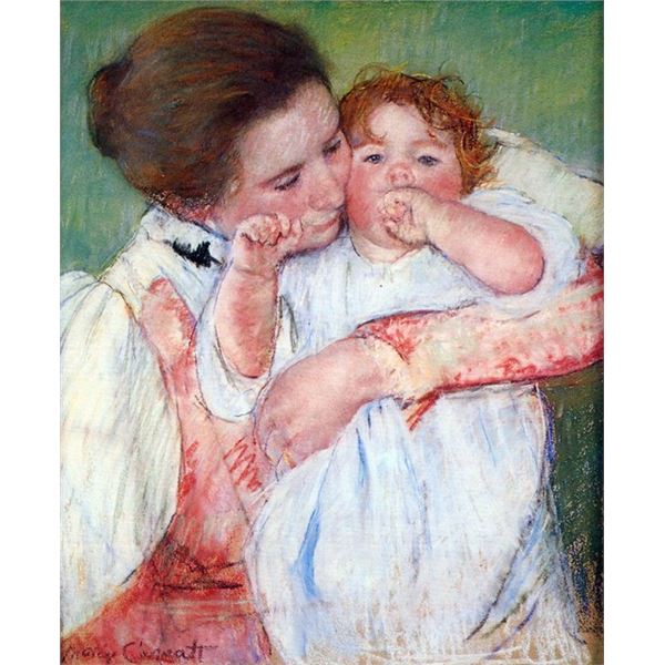 Mary Cassatt - Young Mothers Embrace