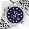Image 1 : Rolex Mens Stainless Steel Blue Vignette Diamond & Sapphire Datejust Wristwatch