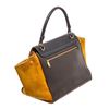 Image 2 : Celine Black Navy Suede Leather Trapeze Mustard Satchel Bag