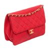Image 3 : Chanel Red Lambskin Half Flap Shoulder Bag