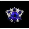 Image 2 : 3.65 ctw Tanzanite, Sapphire and Diamond Ring - 14KT White Gold