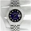 Image 3 : Rolex Mens Stainless Steel Blue Vignette 3 ctw Diamond Datejust Wristwatch