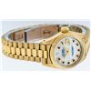 Image 3 : Rolex Ladies 18K Yellow Gold Mother Of Pearl Ruby Datejust President Wristwatch