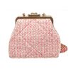 Image 2 : Chanel Pink Tweed Small Chain Kiss Shoulder Bag