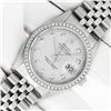 Image 2 : Rolex Mens 36 Silver Diamond Stainless Steel With Rolex Box