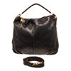 Image 1 : Louis Vuitton Black Leather Selene MM Hobo Bag