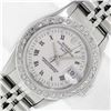 Image 1 : Rolex Stainless Steel White Roman And Gold Diamond Bezel Oyster Perpetual With R