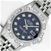 Image 1 : Rolex Ladies Stainless Blue Diamond Pyramid Diamond Datejust Wristwatch With Rol