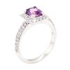 Image 4 : 1.78 ctw Rectangular Cushion Mixed Purple Sapphire And Round Brilliant Cut Diamo
