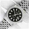 Image 2 : Rolex Mens Stainless Steel Black Baguette Diamond 36MM Datejust Wristwatch