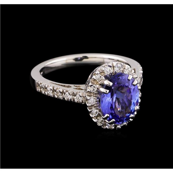 2.41 ctw Tanzanite and Diamond Ring - 14KT White Gold