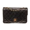 Image 1 : Chanel Black Leather Chain Flap Shoulder Bag