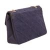 Image 2 : Chanel Navy Blue Fabric Envelope Flap Crossbody Bag