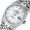 Image 2 : Rolex Mens Stainless Steel Mother Of Pearl Diamond Lugs 36MM Datejust Wristwatch