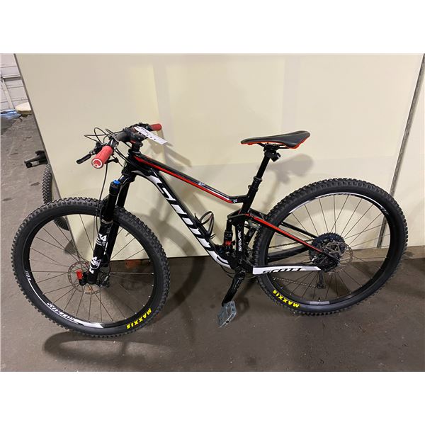 SCOTT SPARK, BLACK, CARBON FIBER, 22 SPEED, FULL DISC BRAKE, FULL SUSPENSION MOUNTAIN BIKE