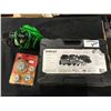Image 2 : STANLEY BLACK CHROME SOCKET SET, SLIME PORTABLE AIR COMPRESSOR AND WORK LIGHT AND TOOL CACHE 4