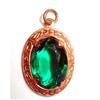 Image 1 : Art Deco Czech Glass & Brass Pendant #2360379