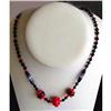 Image 1 : CZECH ART DECO RED & BLACK NECKLACE #31 #2360440