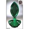 Image 1 : CZECH VINTAGE EMERALD GLASS PERFUME BOTTLE #33 #2360540
