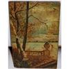 Image 1 : Antique Oil on Board Painting Landscape, c #2379611