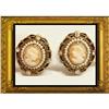 Vintage Seed pearl CAMEO Edwardian earrings #2380276