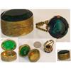 Image 1 : Vintage DECO Czech Snuff box & GLASS RING set #2380284