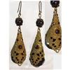 Image 1 : UNUSUAL BEAUTIFUL Czech Jet  GARNET earrings #2380287