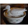 Image 1 : Porcelain casserole w lid figure of a duck!   #2380309