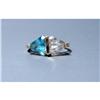 10K Yellow Gold Blue and Clear Topaz Ring  #2380465