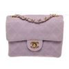 Image 1 : Chanel Purple Leather Mini Flap Shoulder Bag