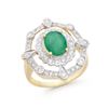 14KT Yellow Gold 1.55ct Emerald and Diamond Ring