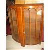 Image 1 : English Walnut Bow Front Curio  Early 1900's #2364463