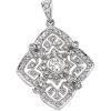 Image 1 : ANTIQUE STYLE WHITE GOLD DIAMOND PENDANT #2364806