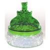 Image 1 : MY PET Green Clear Depression Glass Powder jar #2364828
