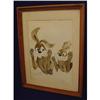 Image 1 : Rascally Rabbits Watercolor Gouache Painting  #2365407
