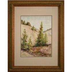 Cedars in Spring landscape Painting by Olive M.#2378573