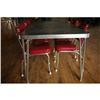 Image 1 : Retro Formica/Chrome Red Vinyl Table & 4 Chairs#2379019