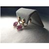 Image 1 : 14K Pink Gold Amethyst Egyptian Scarab Earrings#2379259