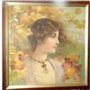 Image 1 : Art Nouveau lithograph of Autumn on linen #2379312