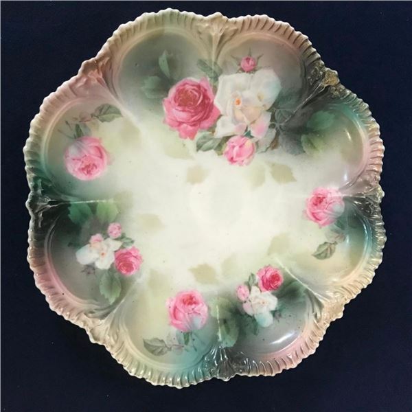 Antique Early 1900's R.S. Prussia Roses Cabinet Plate