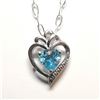 Image 1 : SILVER BLUE TOPAZ 16" NECKLACE