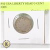 Image 1 : 1910 USA LIBERTY HEAD 5 CENT COIN