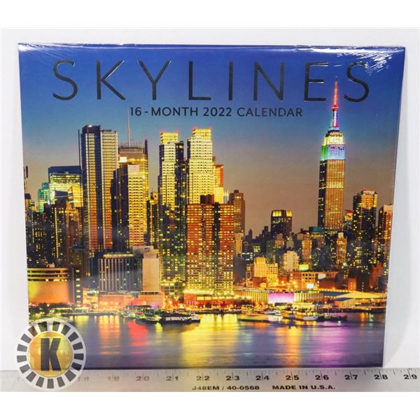 NEW 16-MONTH SKYLINES CALENDAR 2022