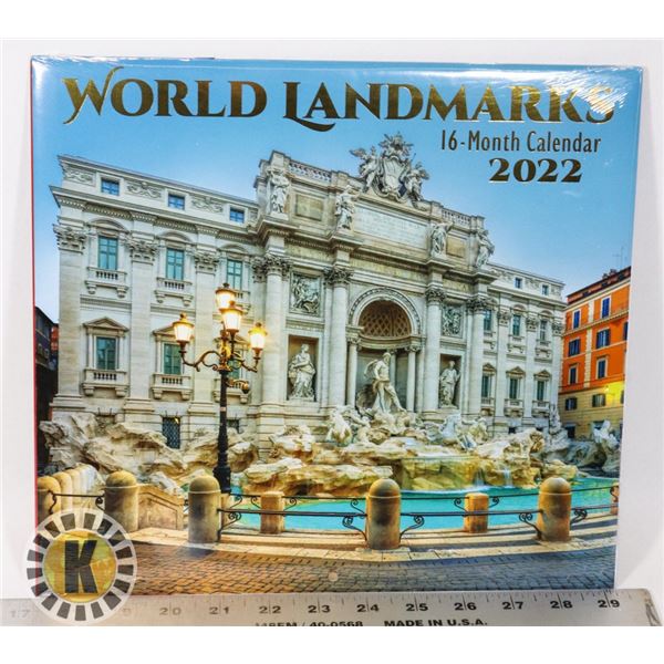 WORLD LANDMARKS 16-MONTH CALENDAR 2022