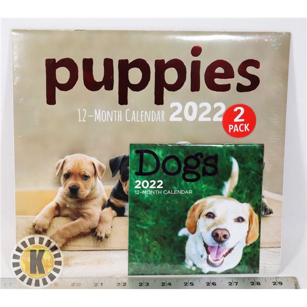 NEW 12 MONTH 2PACK 2022 PUPPIES/ DOGS CALENDARS