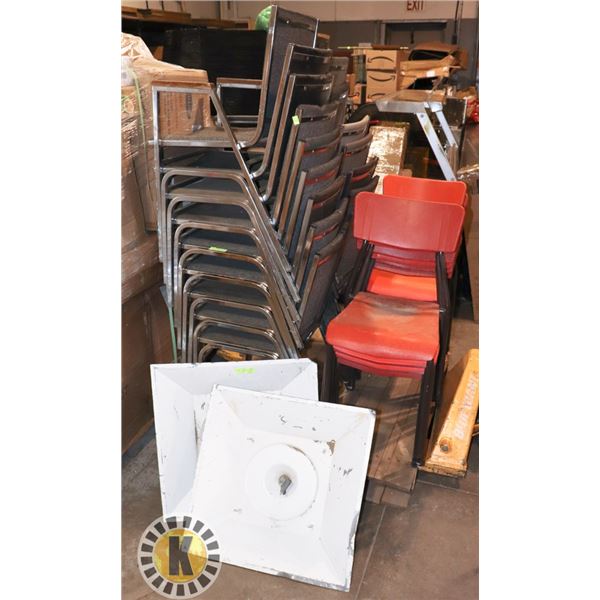 PALLET OF ASSORTED CHAIRS AND VENT COVERS